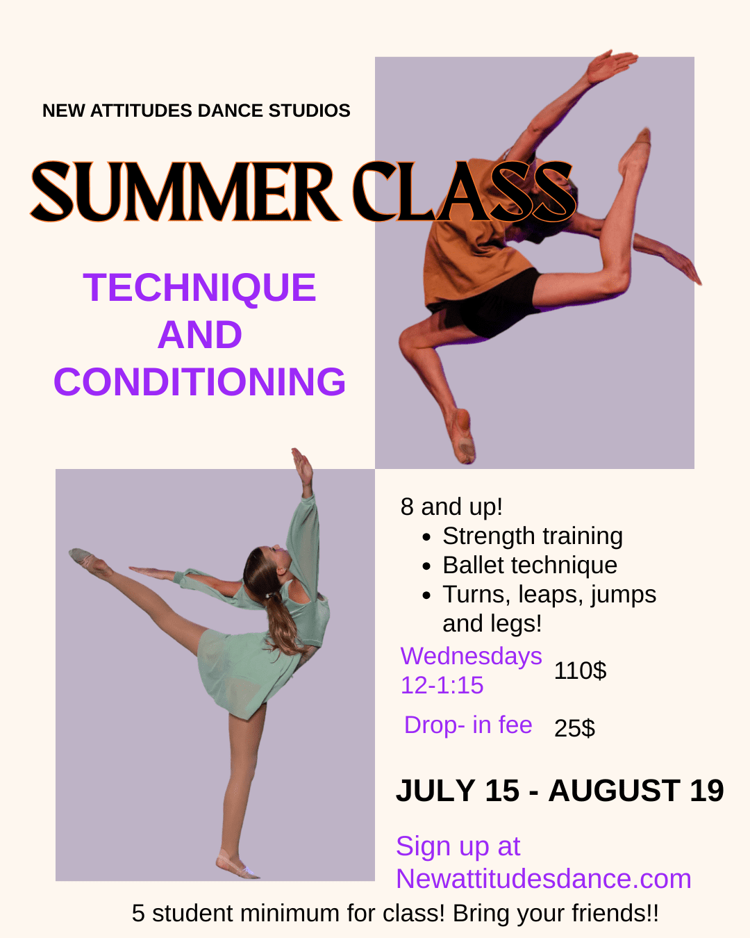 summer technique and conditioning class for dancers